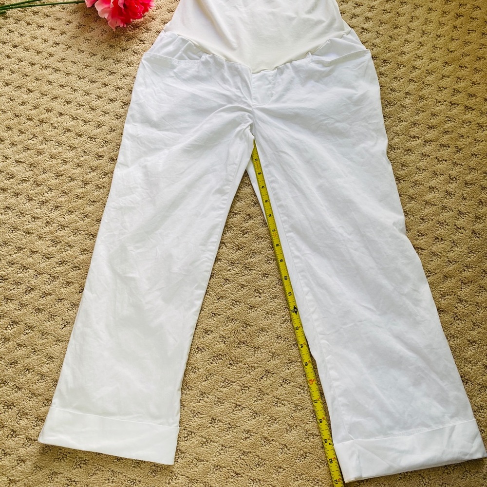 Motherhood Maternity White Maternity Pants Cuffed